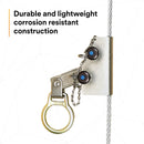 3M DBI-SALA 5000338 Vertical System Component, Manual Wire Rope Grab for Use On 3/8" (95 mm) 7x19 Cable Lifeline, Silver