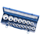 JET 17-Piece 3/4-inch Drive Metric, Regular, 12 Point, Chrome Socket Set, 601406