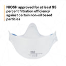 PK/20: 3M Aura Particulate Respirator 9205+, N95 Disposable Respirators, Individually Wrapped, 3 Panel Flat Fold Design Allows for Facial Movements, Comfortable, NIOSH Approved