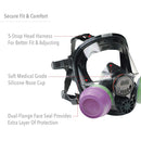 7600 Series Silicone Full Facepiece with Welding Attachment, 5 Strap Head Harness & Dual Cartridge Connectors, Size Medium/Large