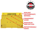 Master Lock Lockout Tagout Station, Group Lockout Station with Cover, 10 Lock Capacity, 1483B