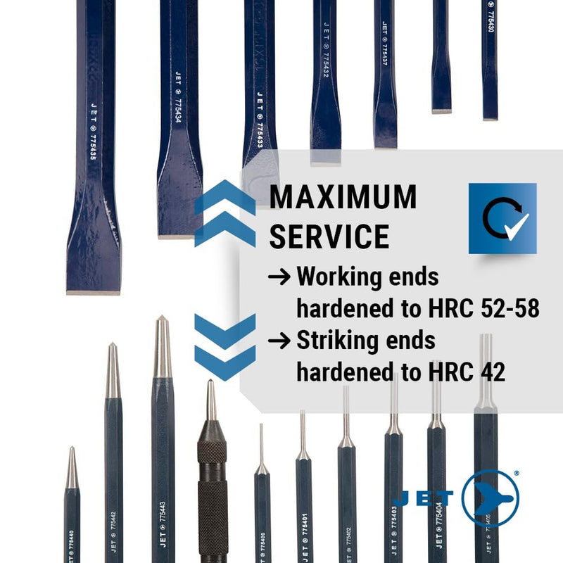 JET Punch and Chisel Set - with Storage Pouch - 24 Pieces
