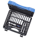 JET 3/8 Inch Drive Socket Wrench Set - SAE & Metric 12 Point Deep & Standard Length Sockets with Torque Drive - 45 Pieces