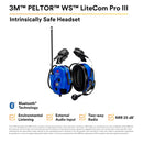 3M PELTOR WS LiteCom PRO III Headset - Hard Hat Attached - Intrinsically Safe - MT73H7P3E4D10NA-50