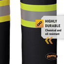 Pioneer Waterproof FR Chemical Resistant Strech Overall Bib Work Pants, Lightweight, Black, 2XL, V3520270-2XL
