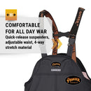 Pioneer Waterproof FR Chemical Resistant Strech Overall Bib Work Pants, Lightweight, Black, 2XL, V3520270-2XL