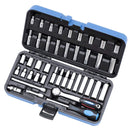 JET 42-Piece 1/4-inch Drive SAE/Metric, 6 Point, Ratchet Wrench Chrome Socket Set, 600125