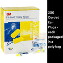 3M E-A-Rsoft Metal Detectable Corded Earplugs, Hearing Conservation 311-4106 in Poly Bag Regular Size