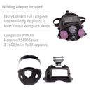 7600 Series Silicone Full Facepiece with Welding Attachment, 5 Strap Head Harness & Dual Cartridge Connectors, Size Small