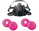 3M 650XQL Rugged Comfort Quick Latch Half Facepiece Reusable Respirator, (BundleS (Mask+ Refills))