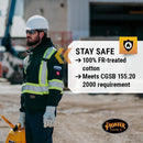 Pioneer V2570470U Hi-Vis Flame Resistant Zip-Style Heavyweight Cotton Safety Hoodie - Black (XL)