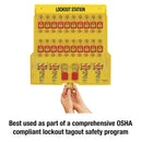 Master Lock 1484BP410 20 Pack Lockout Station with Cover, Includes 20 Zenex Padlocks, Yellow