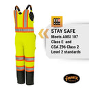 Pioneer V1120661U Hi-Vis Waterproof Quilted Bib Pant - Yellow/Green (2XL)