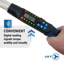 JET Digital Torque Wrench - 3/8 Inch Drive - 5-99.5 ft/lb Torque