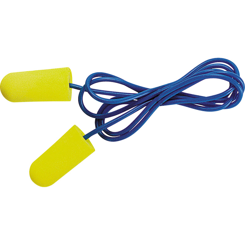 3M™ E-A-Rsoft 311-1251 Yellow Neon Earplugs,, 33 dB NRR, Large, Corded. 200 Pairs