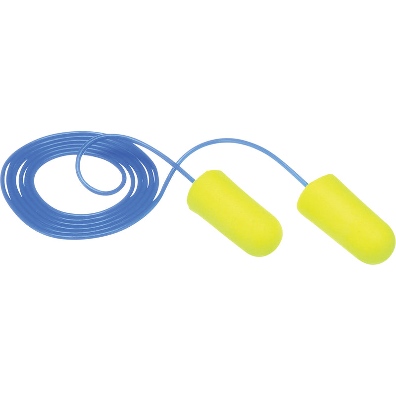 3M™ E-A-Rsoft 311-1256 Yellow Neon Earplugs, 33 dB NRR, Corded. 100 Pairs
