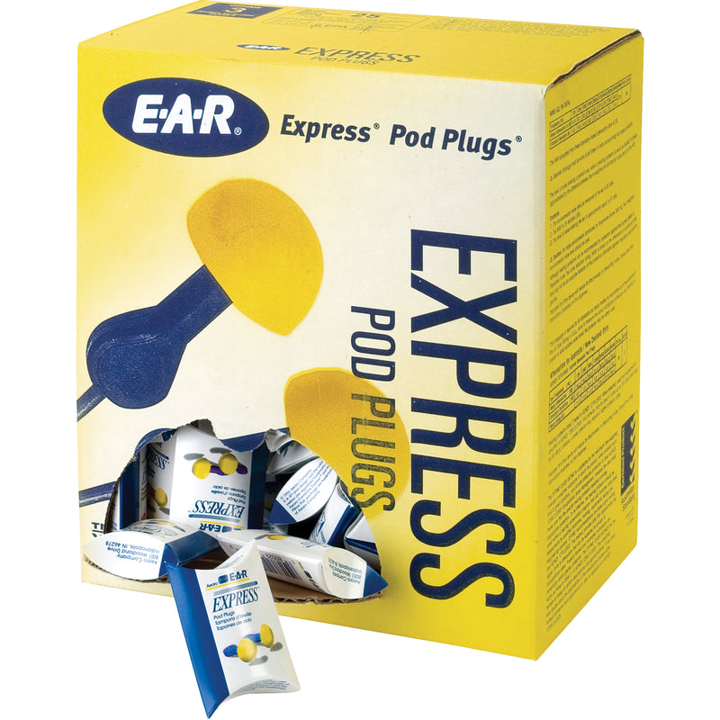 3M™ E-A-R™ 321-2100 Express Pod Plugs Earplugs, 25 dB NRR, Reusable, Uncorded. 100 Pairs