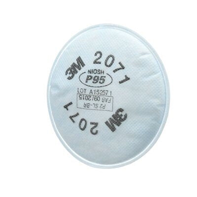 3M 2071 P95 Particulate Filter, NIOSH Approved. One Pair