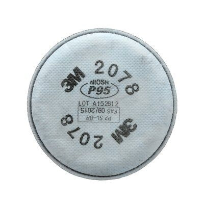 3M 2078 P95 Particulate Filter, with nuisance level acid gas and organic vapor relief. One pair