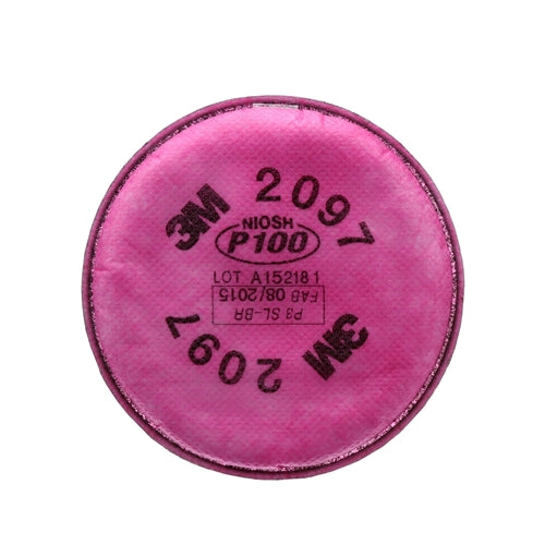 3M 2097 P100 Particulate Filters with Organic Vapor Relief. Case/50 Pairs