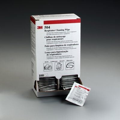 3M 504 Alcohol-Free Respirator Cleaning Wipes. Box/100 EA