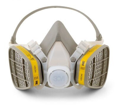 3M 5203 Half Facepiece Disposable Respirator Assembly, Organic Vapor/Acid Gas, Medium, Adjustable Buckle Straps. Each