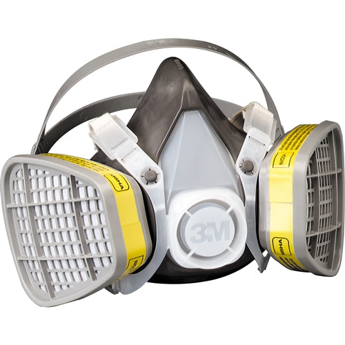 3M 5203 Half Facepiece Disposable Respirator Assembly, Organic Vapor/Acid Gas, Medium, Adjustable Buckle Straps. Each