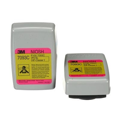 3M 7093CB P100 Hydrogen Fluoride Cartridge/Filter, with Nuisance Level Organic Vapor and Acid Gas Relief. One Pair