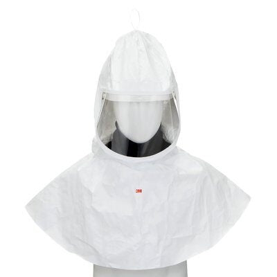 3M H-412 Hood Assembly, with Collar and Hardhat, Standard, White. Each