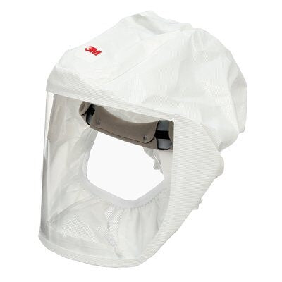 Case/5: 3M Versaflo S-133S-5 Headcover with Integrated Head Suspension, White, Small/Medium