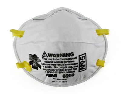 3M 8210 NIOSH Disposable Particulate N95 Respirator. Case/160 Masks