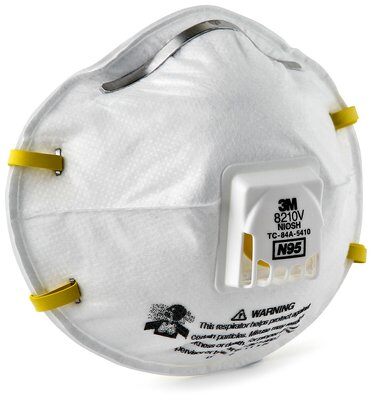 3M 8210V Adjustable Disposable Particulate N95 Respirator Masks. Box 10 Masks