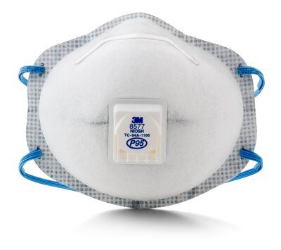 3M 8577 Particulate Respirator, P95 NIOSH-approved Masks. Box/10