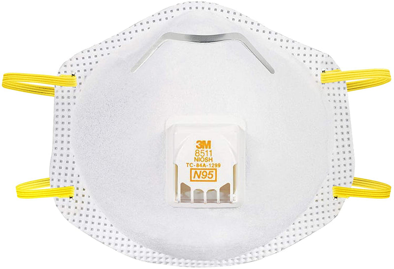 3M 8511 Particulate Disposable N95 Respirator. Box/10 Masks