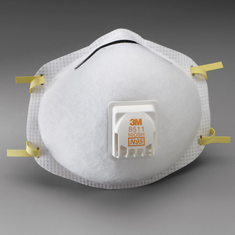 3M 8511 Particulate Disposable N95 Respirator. Box/10 Masks