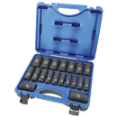 Jet 610328 1/2" Impact Socket Set - SAE - DEEP - 6 POINT - 19 PC. 1 Kit