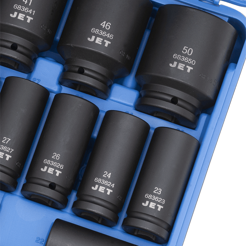 Jet 610408 3/4" DR 17 PC Deep Metric Impact Socket Set