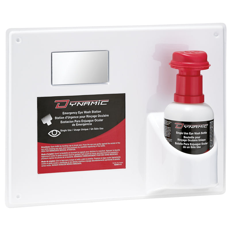 Dynamic Safety FAEWS1113F Complete Eyewash Station with (1) 16 oz. Single Use Bottle. Each