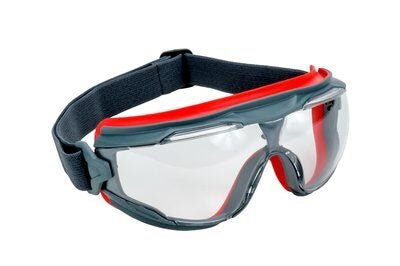 3M GoggleGear Splash Goggle with Clear Scotchgard Anti-Fog Lens, GG501SGAF, black/red. Each