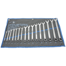 Jet 700185 16 PC Long Metric Fully Polished Combination Wrench Set