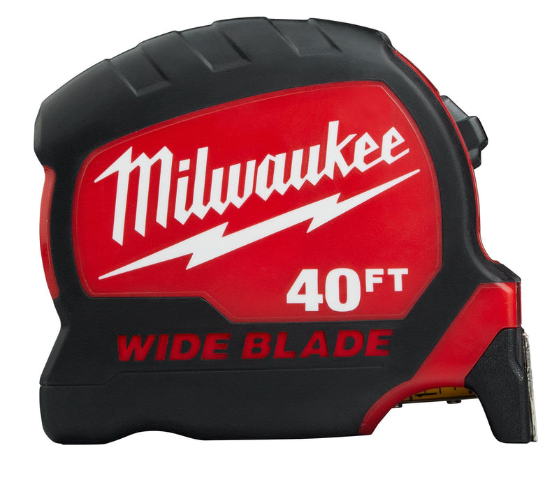 Milwaukee 48-22-0240 40 ft Wide Blade Tape Measure, 1-5/16"/33 mm x 40'. Each