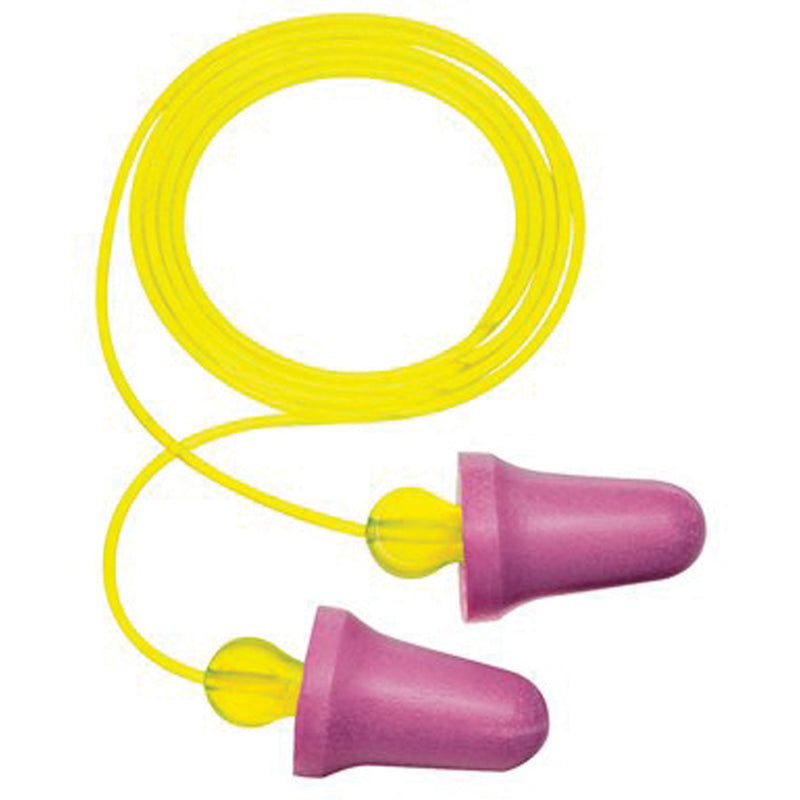 3M™ P2001 No-Touch Foam Plugs, 29 dB NRR, Corded, Yellow/Purple. 100 Pairs
