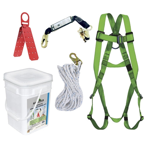 Peakworks V8257042 Model RK4-25 Compliance Roofer's Kit - Reusable Bracket - ADP Rope Grab - SP Lanyard - 25' (7.6 M). Each