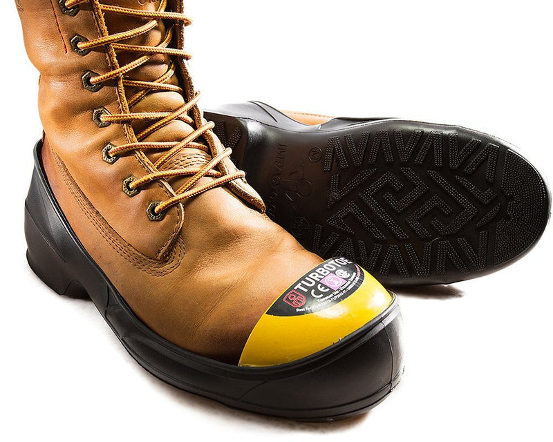 CLEARANCE: BRAND-NEW: PERCENT OFF .... Impacto TTL TURBOTOE Safety Steel Toe Caps, Waterproof, Red/Black, Size Large. One Pair