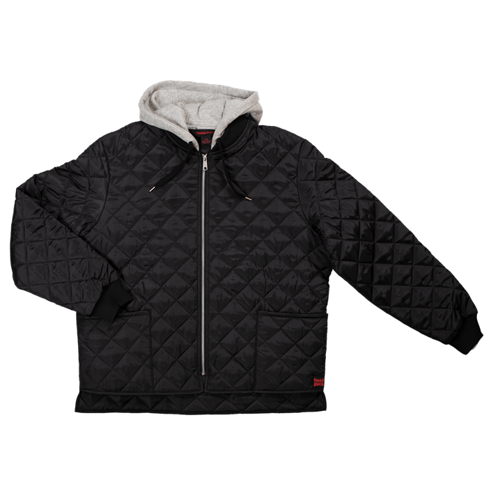 Tough Duck WJ26 Diamond Quilted Insulated Hooded Freezer Jacket, Black. Each
